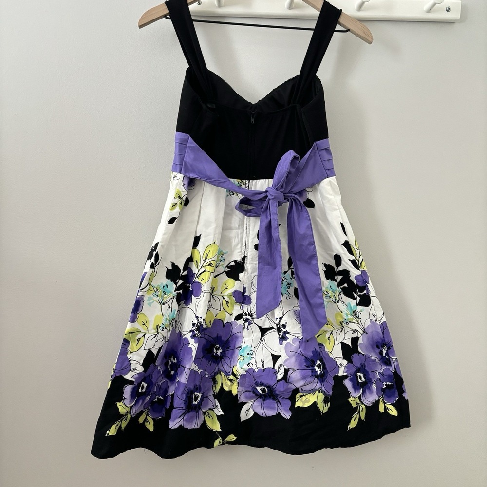 Y2K A Beyer Babydoll Dress 7 Black Purple Fit Flare Tie Back Whimsy Retro Fairy - Picture 4 of 7